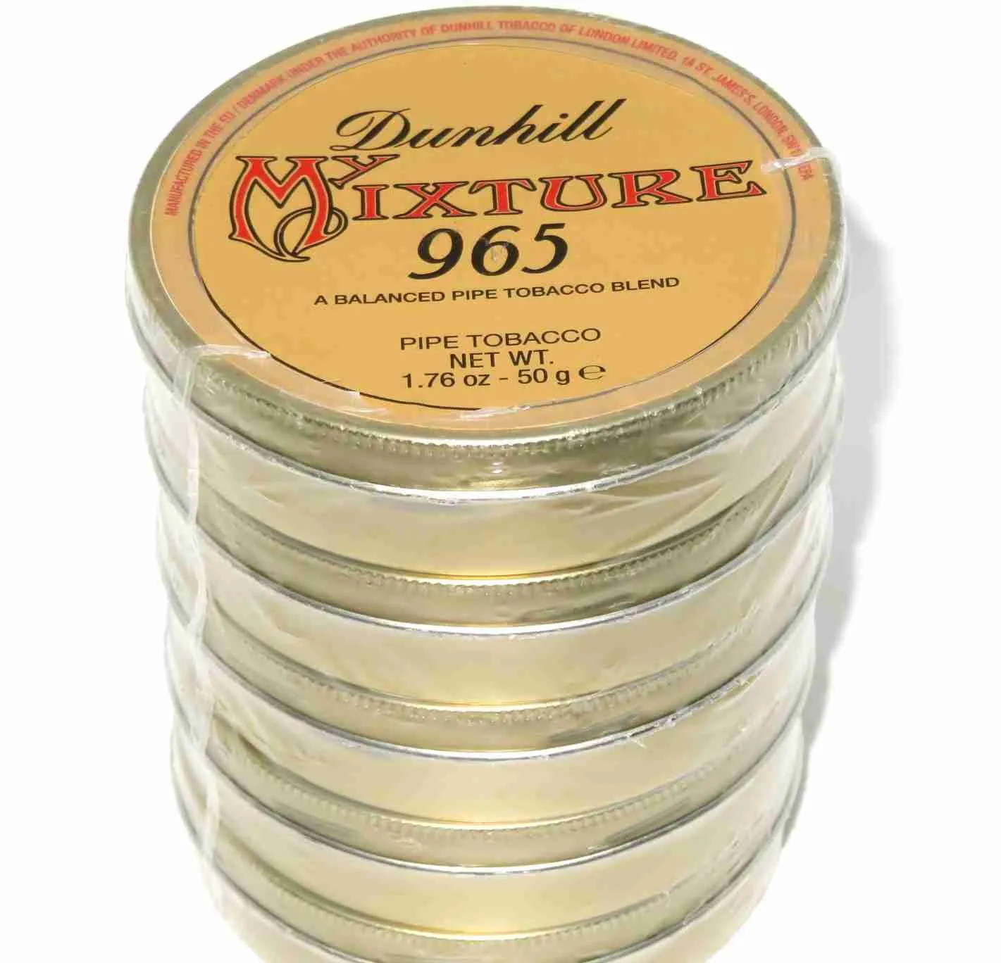 pipestud tobacco Pipestuds Consignment Shop | Dunhill My Mixture 965 in Factory Sealed  5-Packs of 50g tins