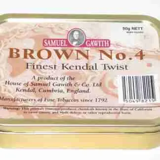 Samuel Gawith Brown No. 4 Kendal Twist 50g tins - Year 2017